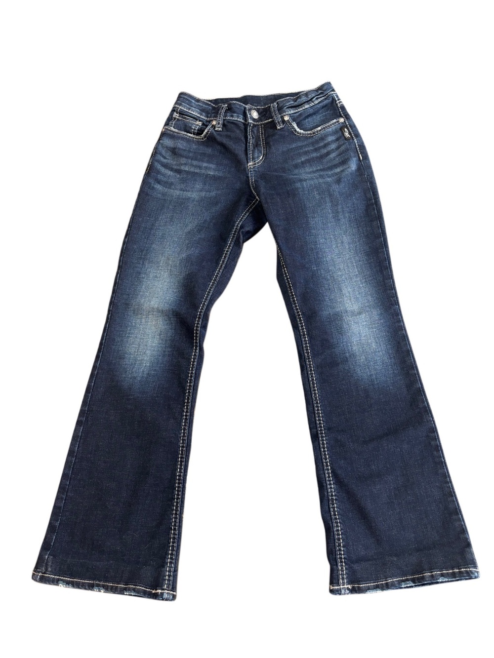 Women’s Silver Elyse Slim Dark Blue Bootcut Jeans - Picture 2 of 8